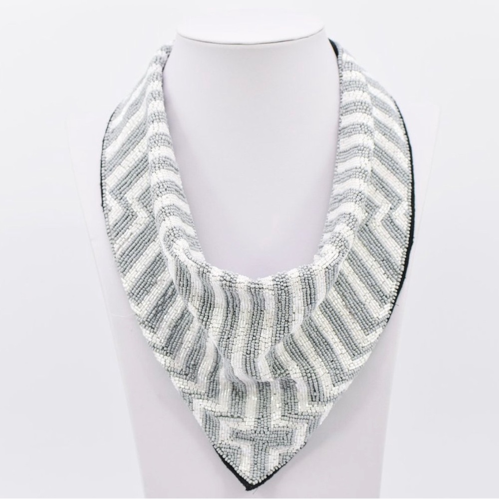 Handmade Indian seed bead scarf necklace